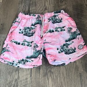 Ron Jon‎ Pink and Green Tropical Swim Trunks men’s XL